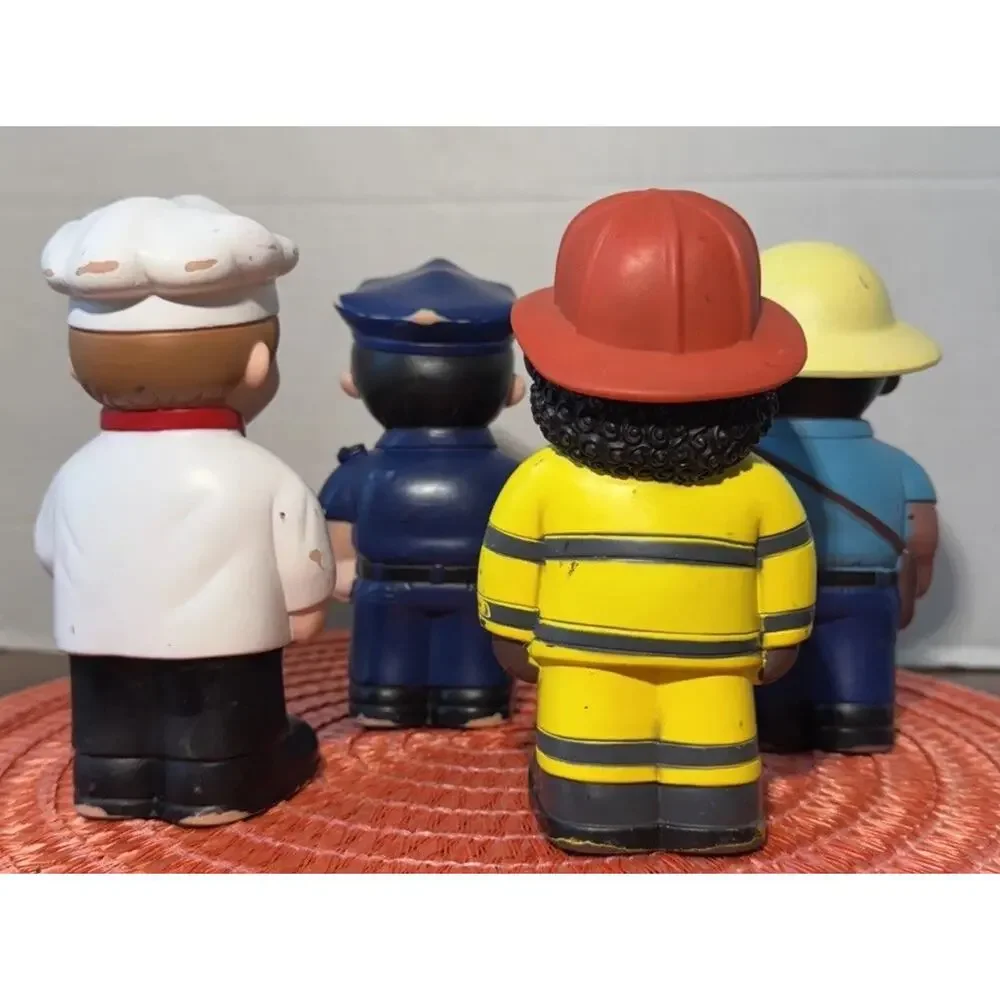 4 Early Learning Toys Soft Vinyl‎ Plastic Community Town Workers 6.5